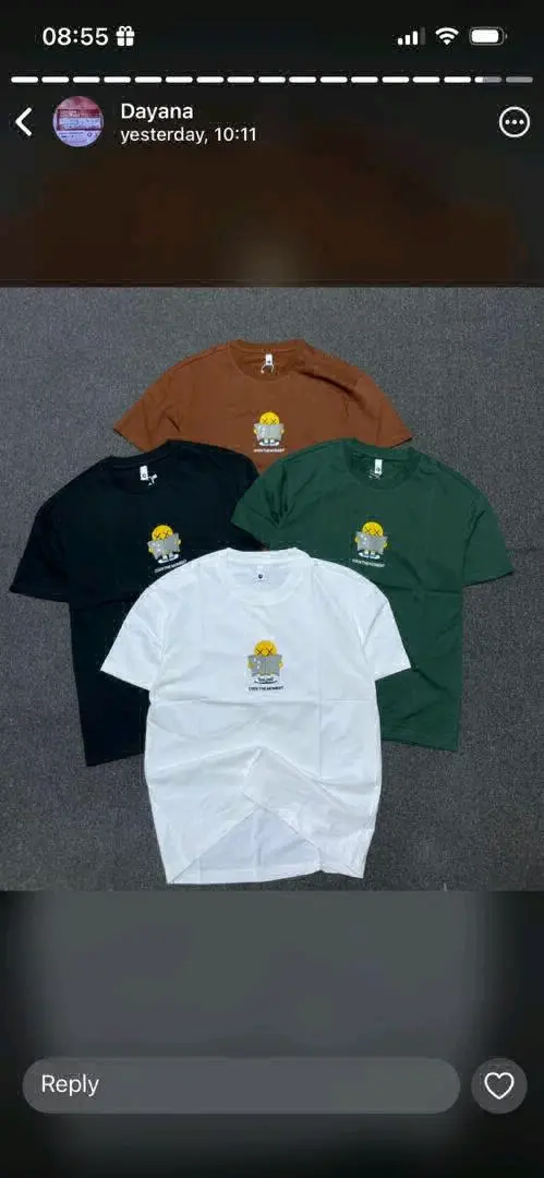 Pamba Halisi 100% T-Shirts (Nyeupe, Nyeusi, Kijani, Kahawia)