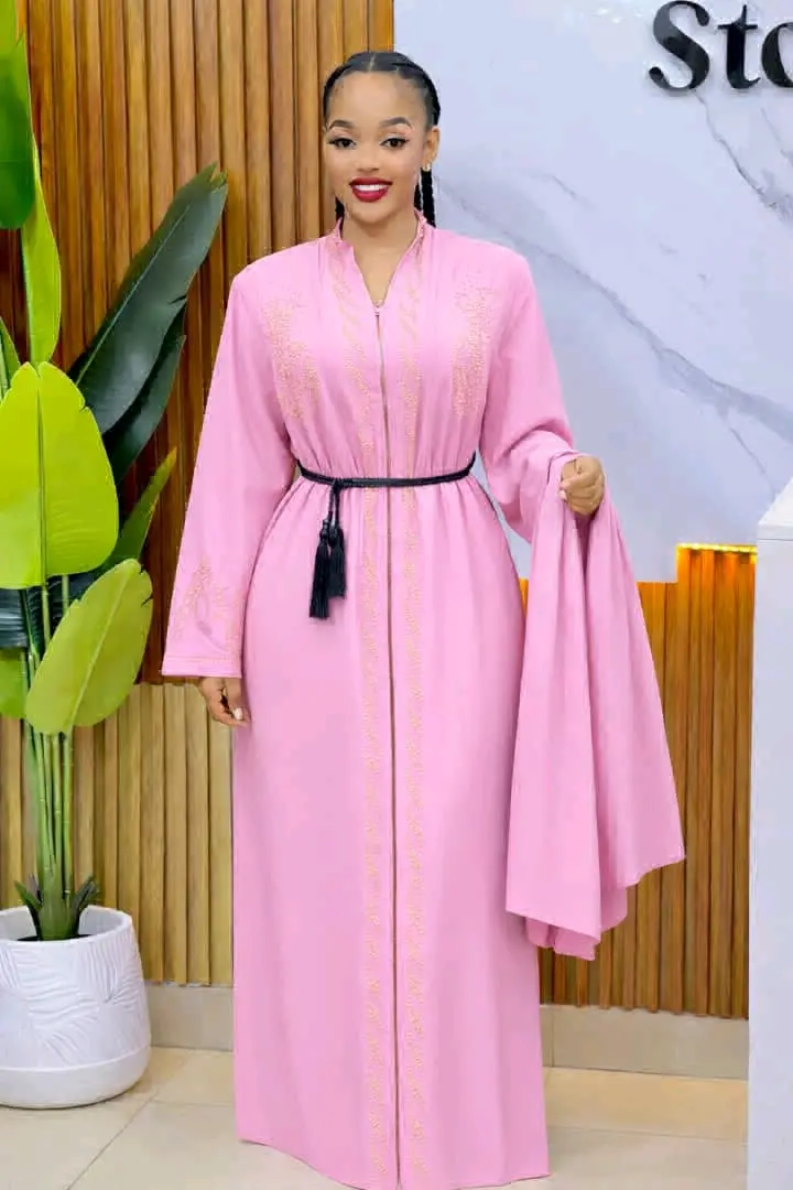Abaya Dress Brown/Rust with Gold Embroidery thumbnail 3