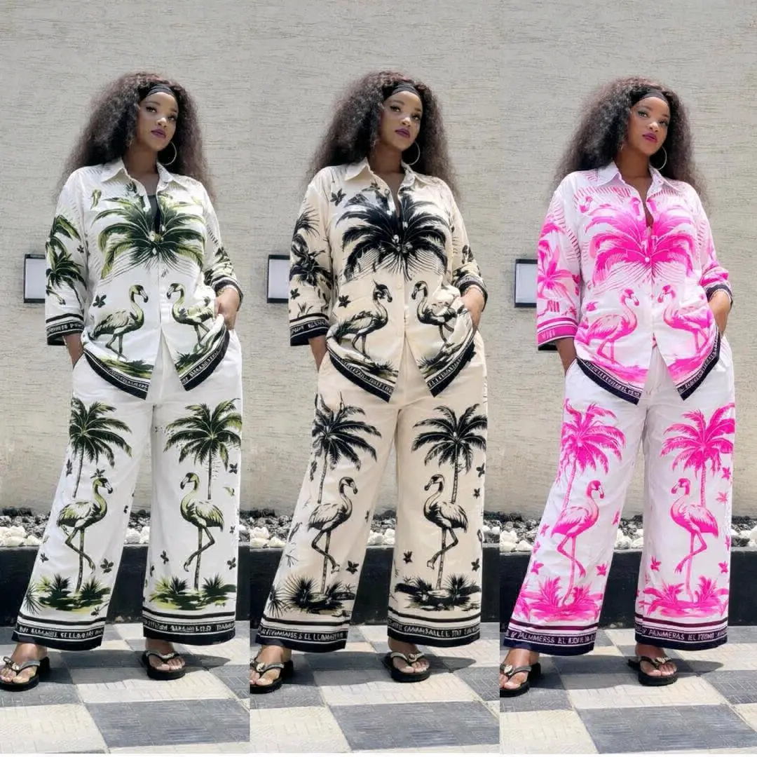 Women's Two-Piece Outfit (Flamingo Print)