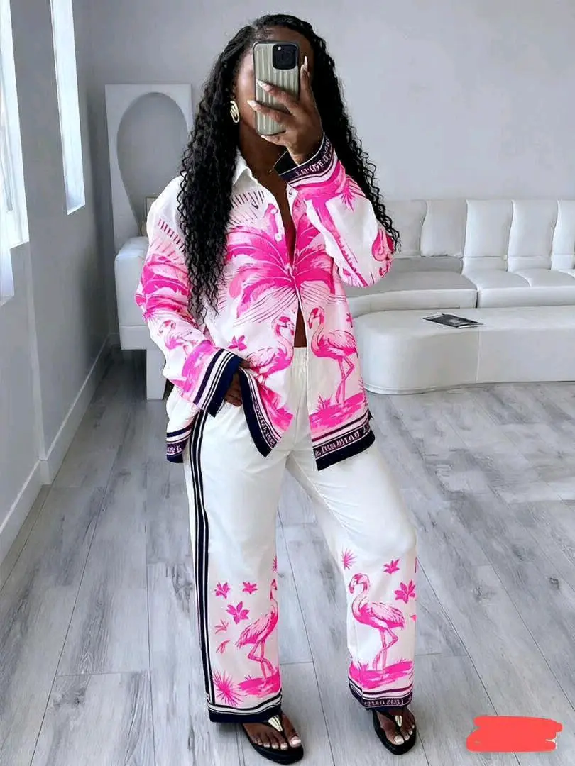 Women's Two-Piece Outfit (Flamingo Print) thumbnail 3
