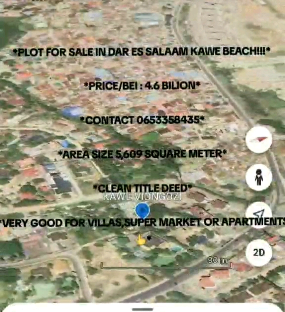 Beach Plot for Sale Kawe Dar es Salaam (5,609 sqm)