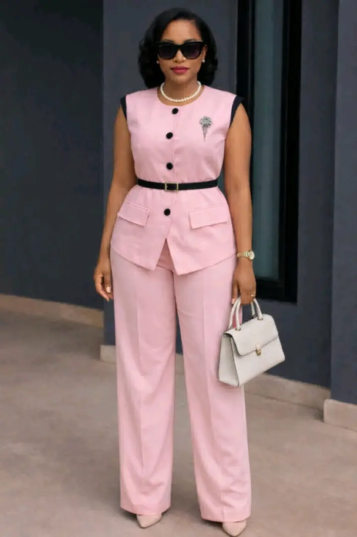 Women's Stylish Red Two-Piece Pantsuit thumbnail 4