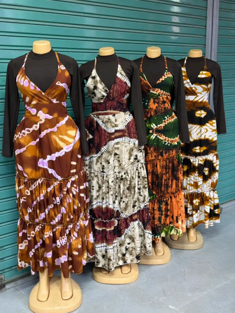 Long Tiered Maxi Dresses (Tie-Dye/Batik) thumbnail 2