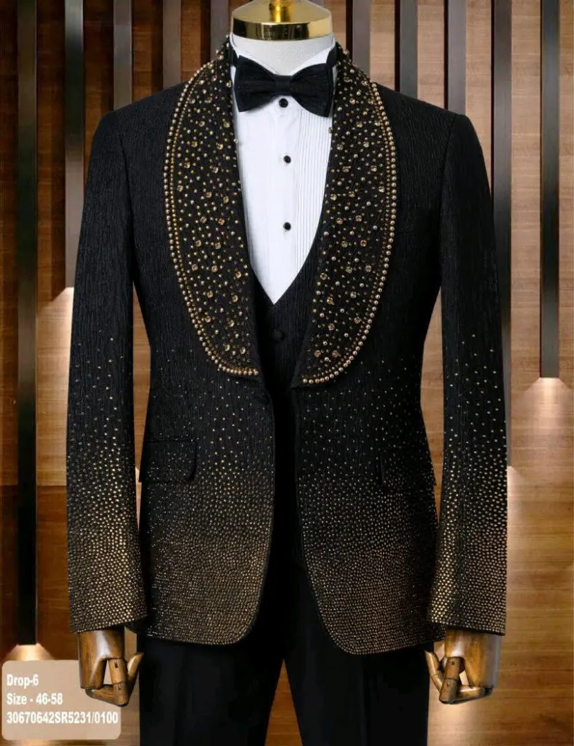 BAGOZZA MILANO Black Three-Piece Men's Suit thumbnail 2