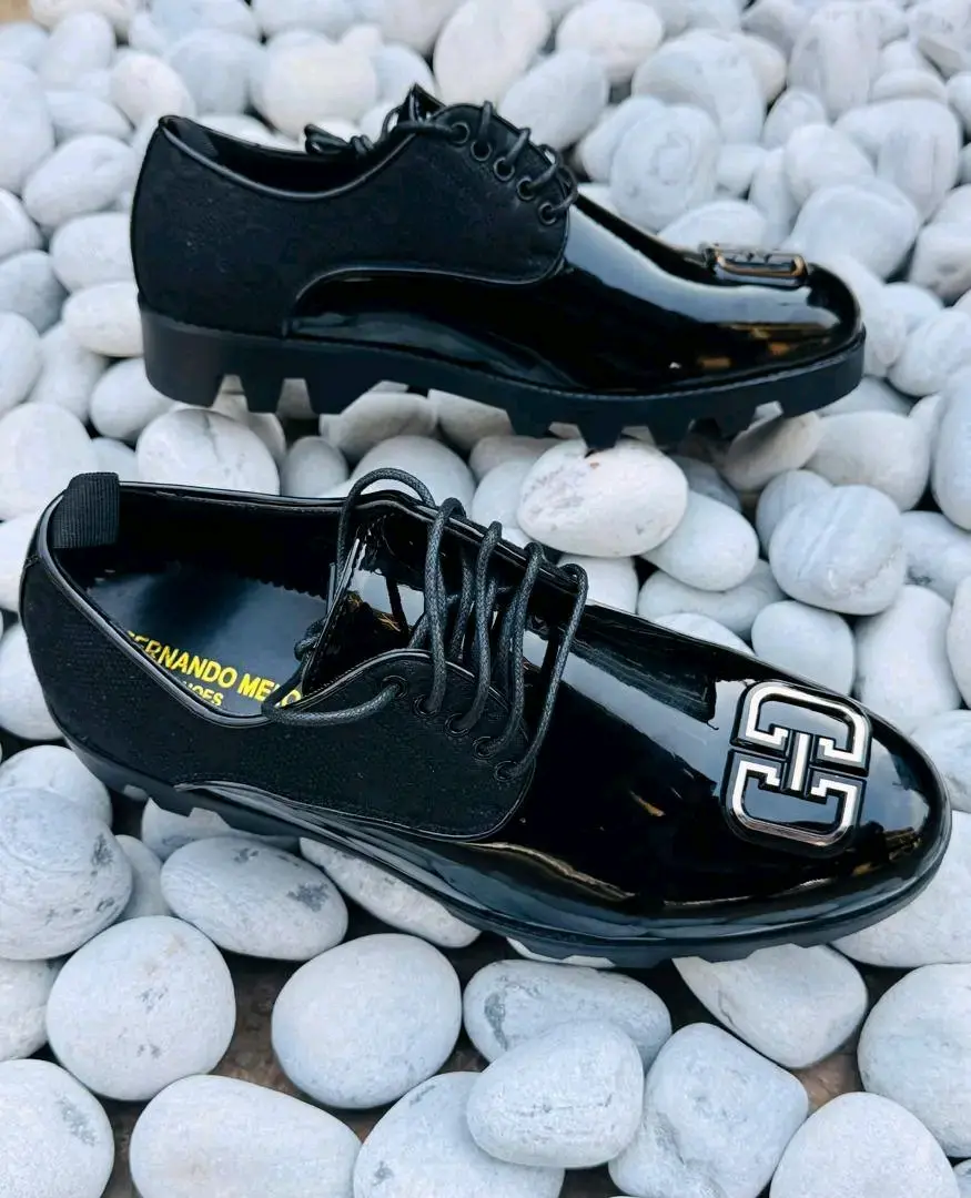 Fernando Melo Men's Black Formal Shoes