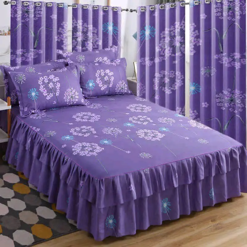 Full Set: 2 Bed Skirts, 4 Curtains & 4 Pillowcases thumbnail 2