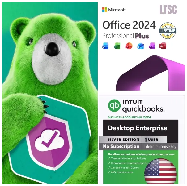 Microsoft Office 2024, QuickBooks 2024 & Kaspersky 2026 Bundle