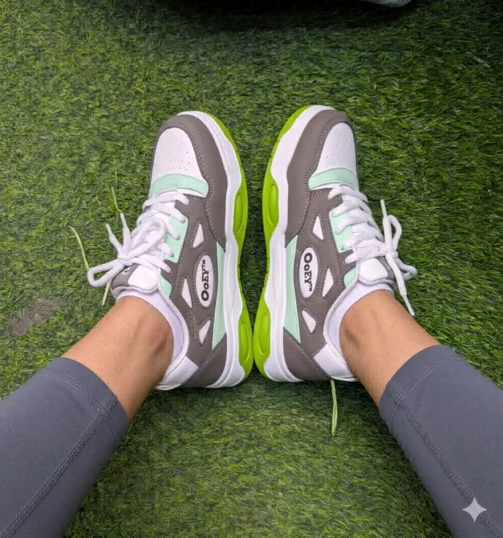 New Low-Top Sneakers (White/Green) thumbnail 7