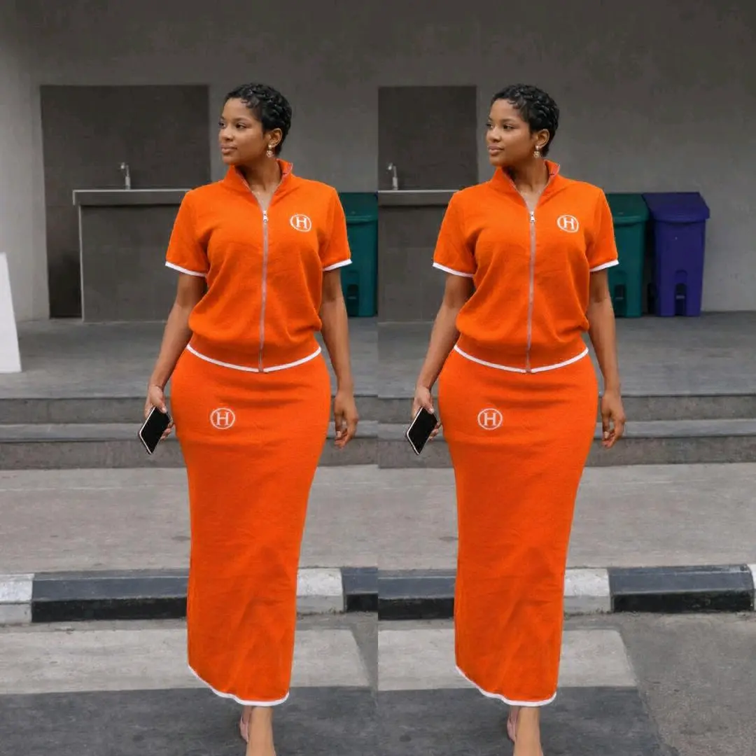 Orange Two-Piece Outfit (Skirt & Top) thumbnail 2