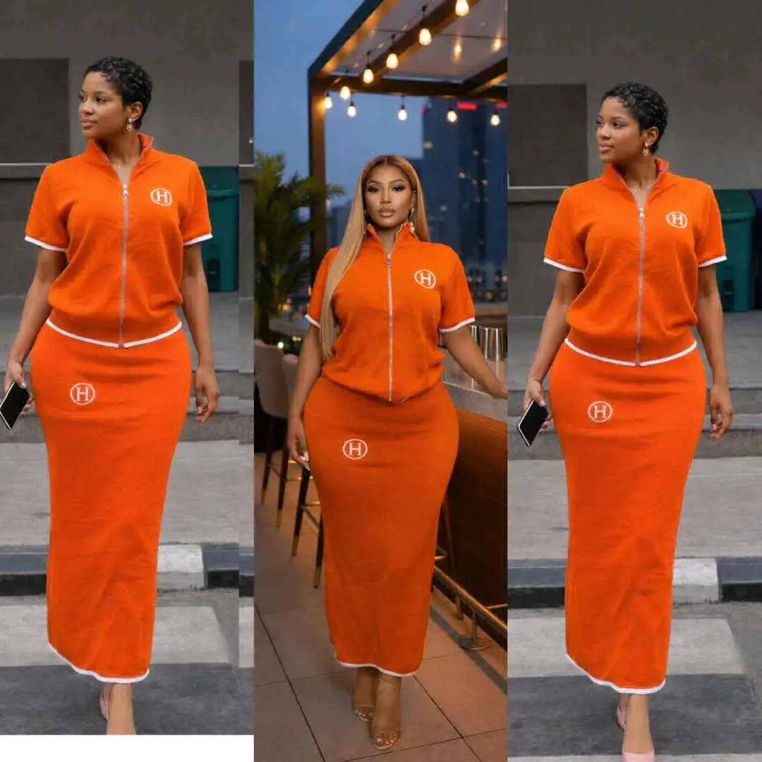 Orange Two-Piece Outfit (Skirt & Top) thumbnail 3