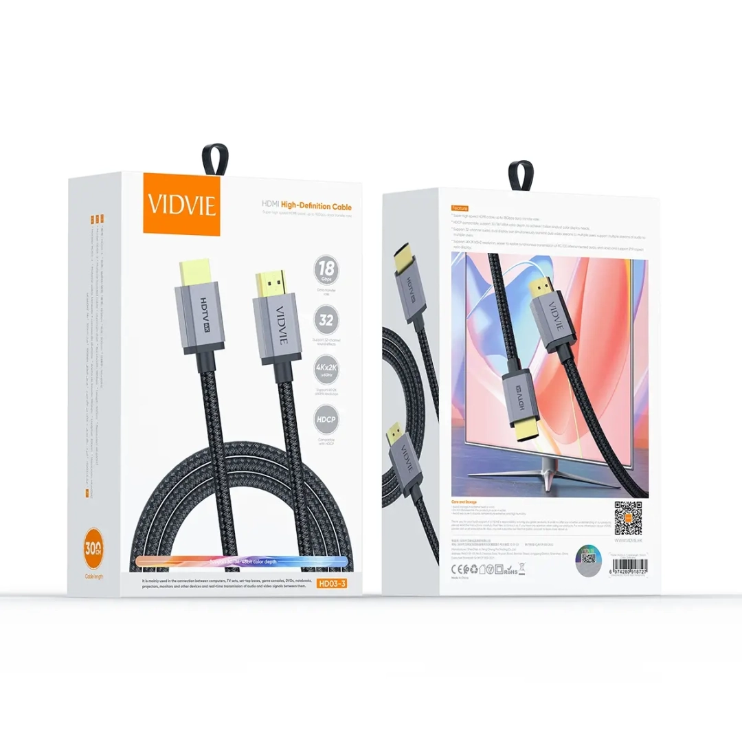 VIDVIE HD03-3 HDMI High-Definition Cable 3m