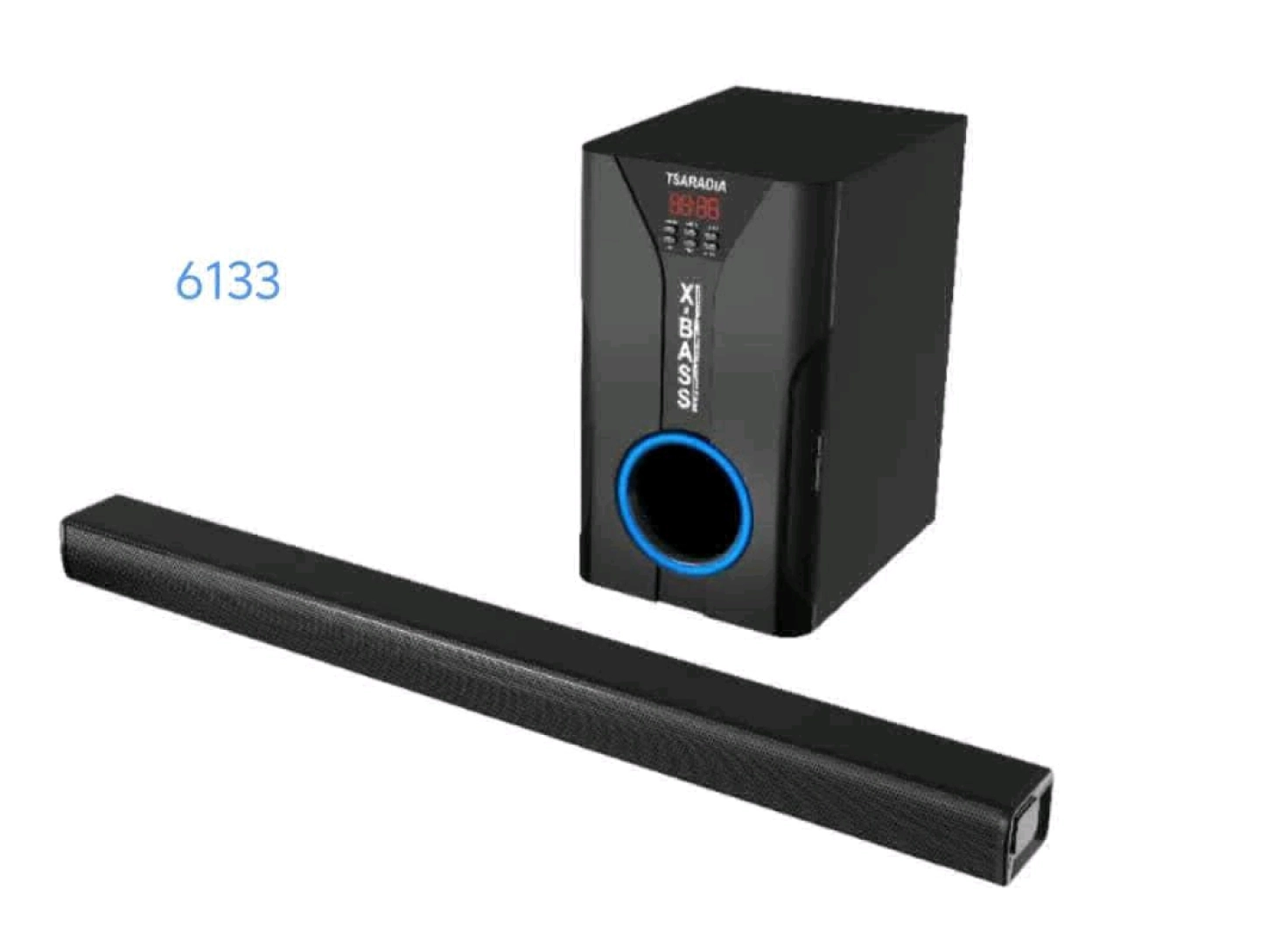 Black Soundbar and Subwoofer System (TSARADIA X-BASS)