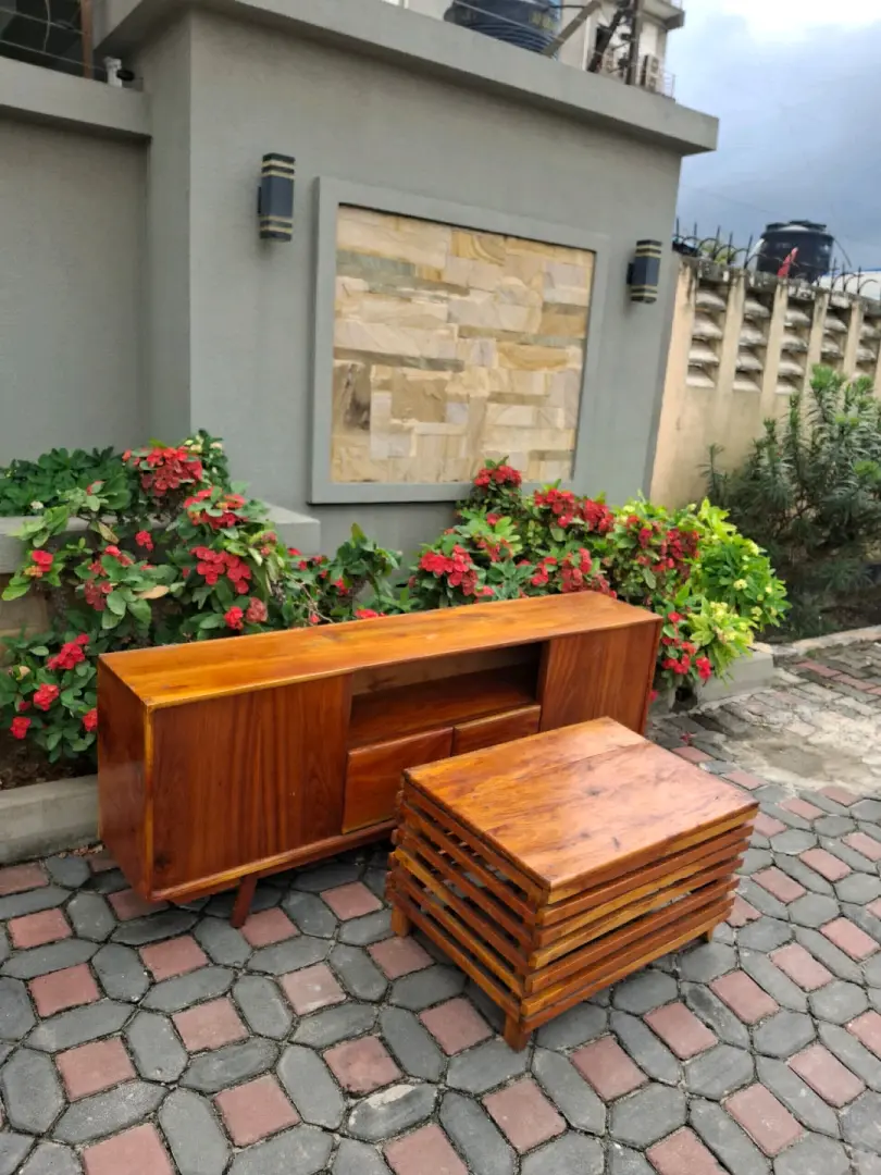 Wooden Coffee Table & Showcase Unit thumbnail 2