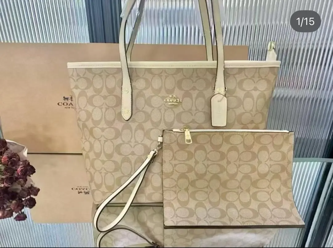 Coach Monogram Tote Bag Set (New) thumbnail 2