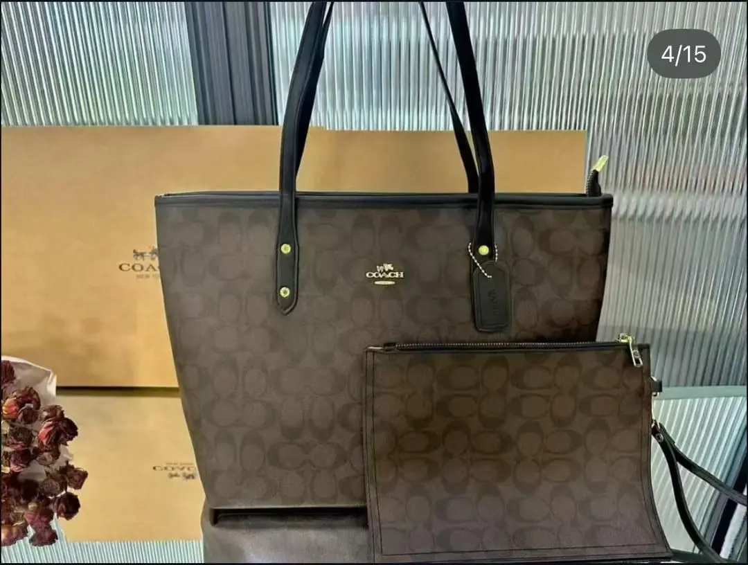 Coach Monogram Tote Bag Set (New) thumbnail 3
