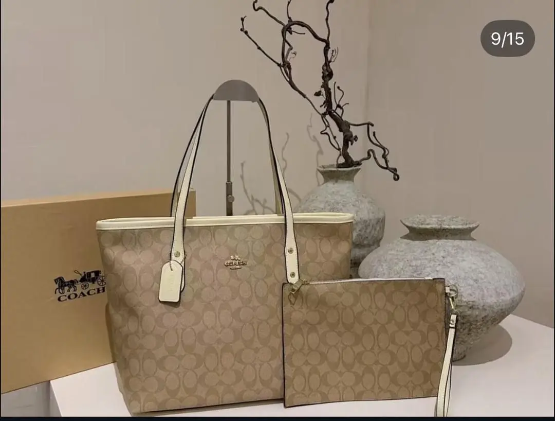 Coach Monogram Tote Bag Set (New) thumbnail 7